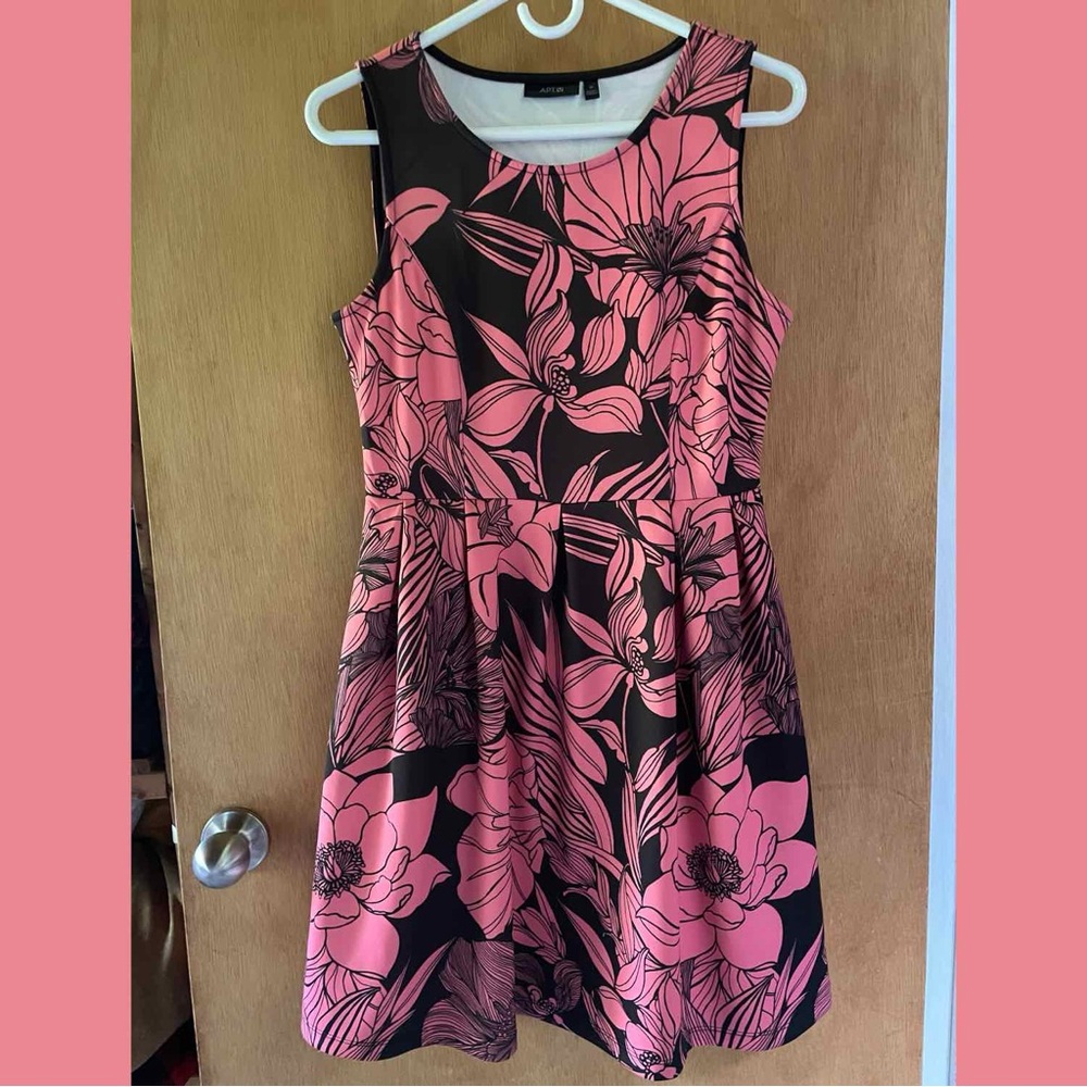 Apt. 9 Pink and Black Floral Dress